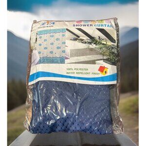 Geya Houseware Shower Curtain 100% Polyester Water Repellent 71”x71” Blue New